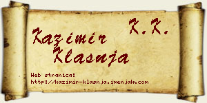 Kazimir Klašnja vizit kartica
